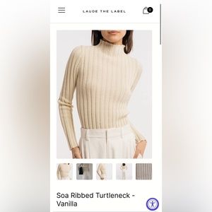 “Laude the Label” Soa ribbed turtleneck sweater - vanilla